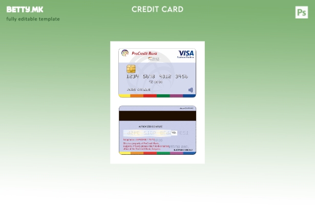 модерен стил Бугарија ПроКредит банка шаблон Visa Electron картичка